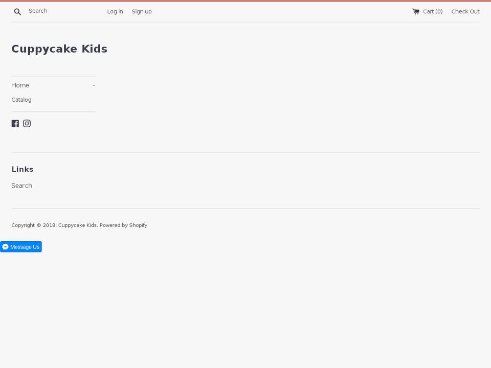 cuppycakekids.com — Shopify storefront screenshot