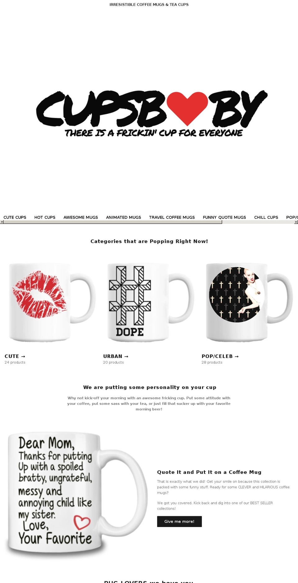cupsbaby.com — Shopify storefront screenshot