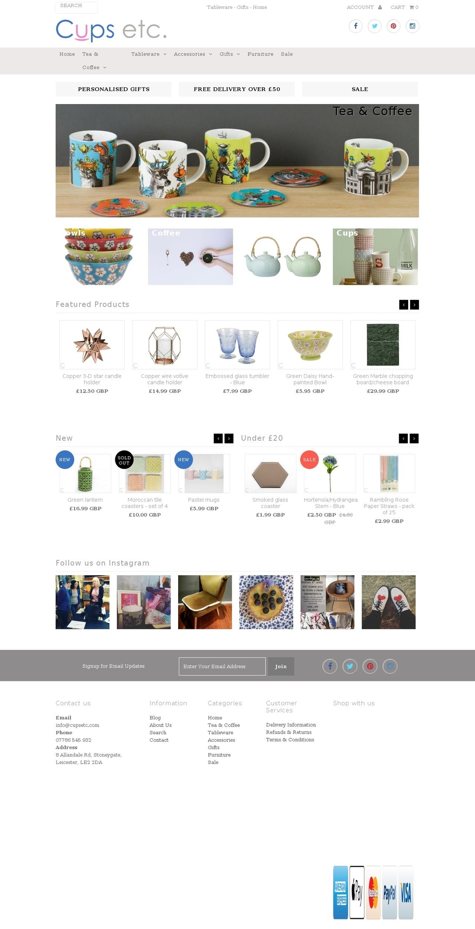 cupsetc.com shopify website screenshot