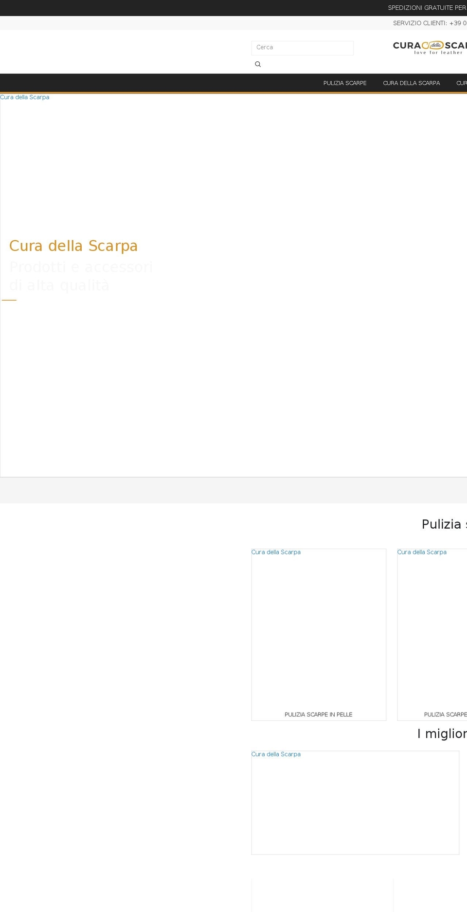 curadellascarpa.it shopify website screenshot