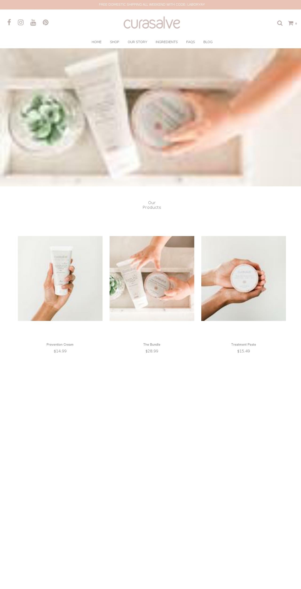 curasalve.com — Shopify storefront screenshot