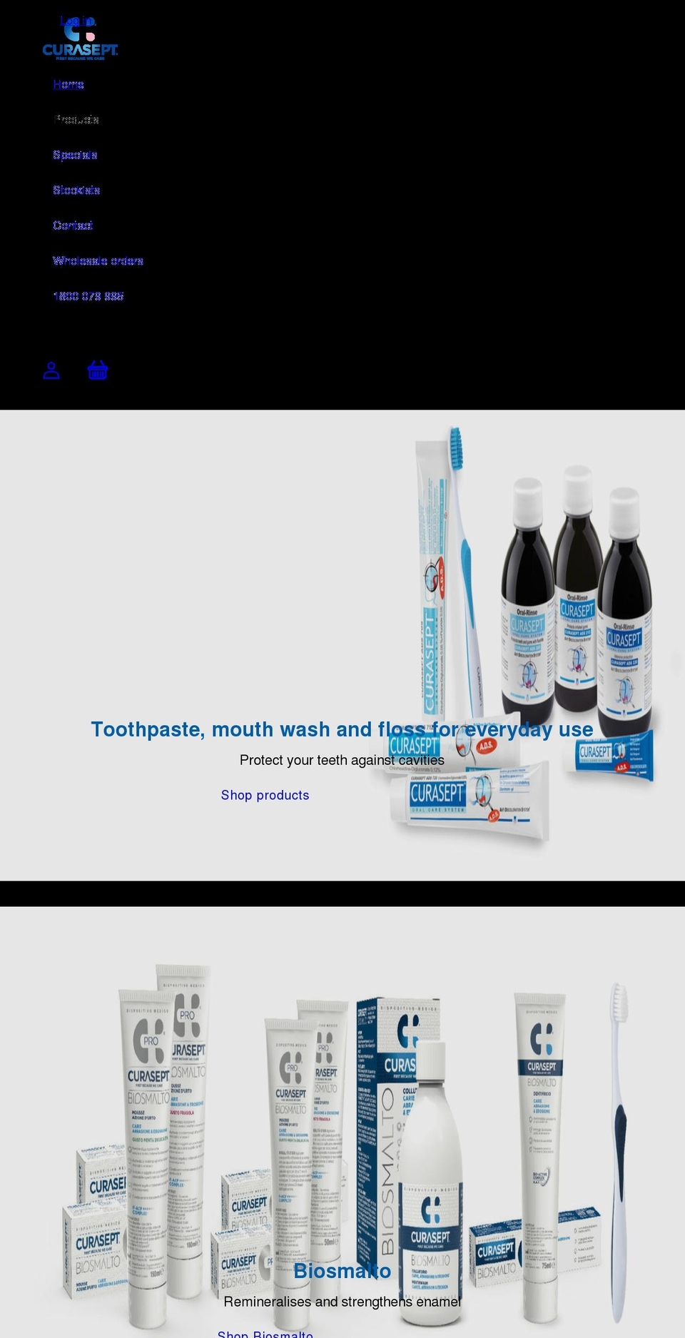 curasept.com.au shopify website screenshot