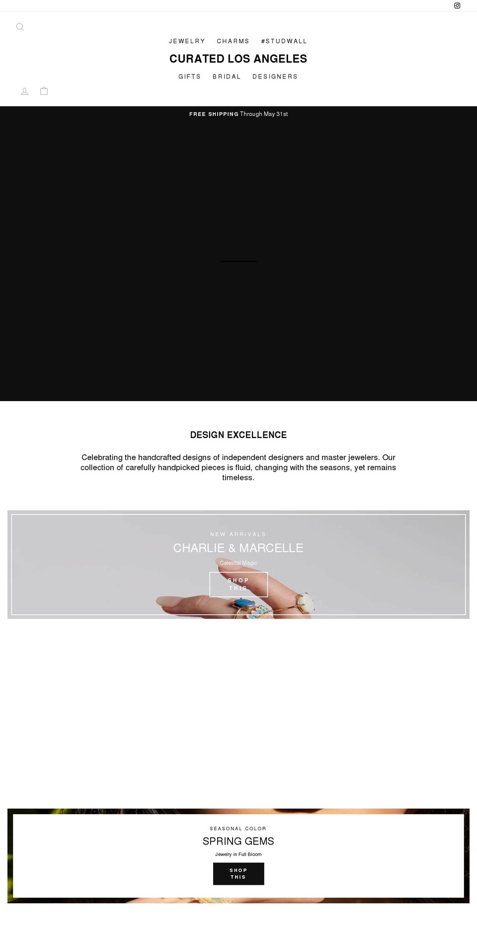 curated-losangeles.com shopify website screenshot