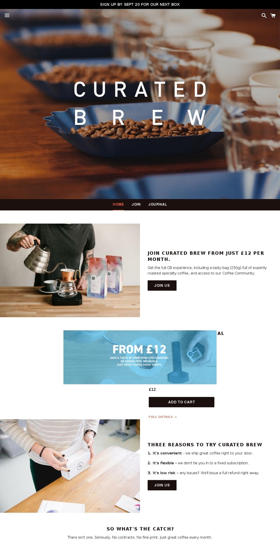 curatedbrew.com — Shopify storefront screenshot