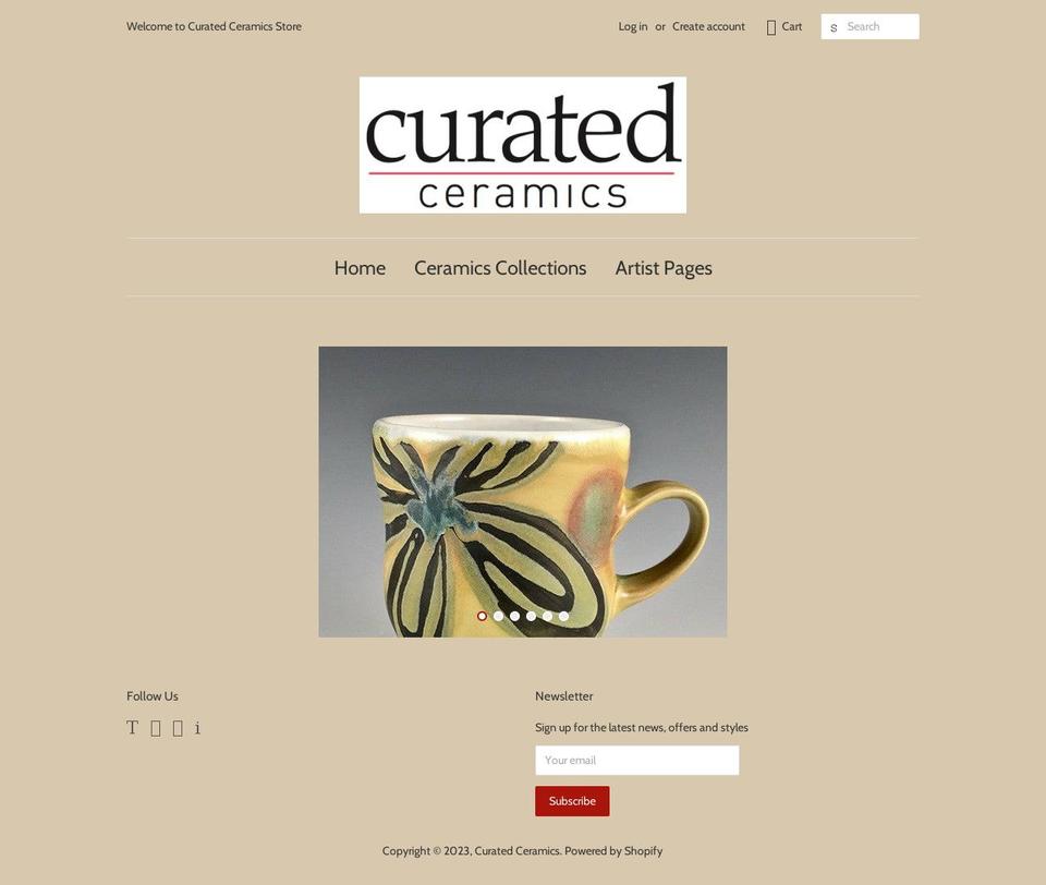 curatedceramics.myshopify.com shopify website screenshot