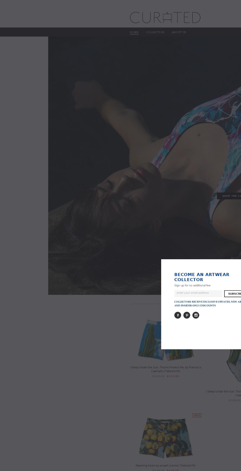 curatedclothingcompany.com — Shopify storefront screenshot