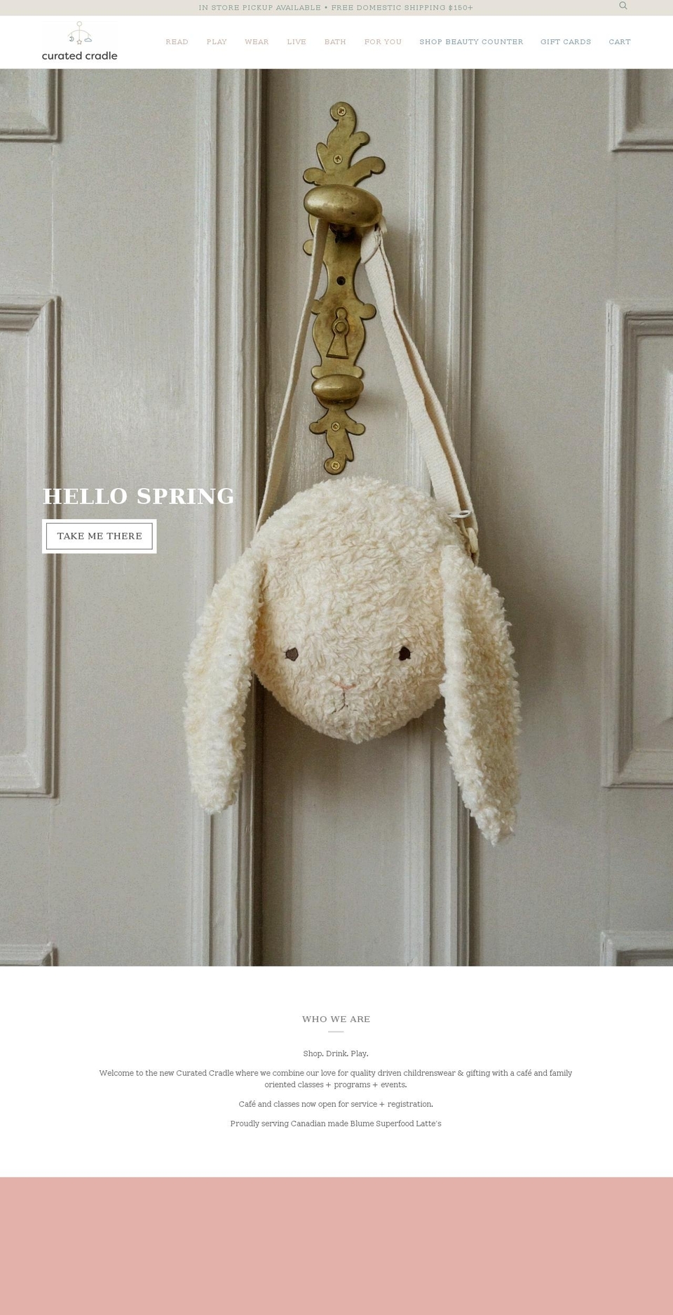 curatedcradle.com — Shopify storefront screenshot