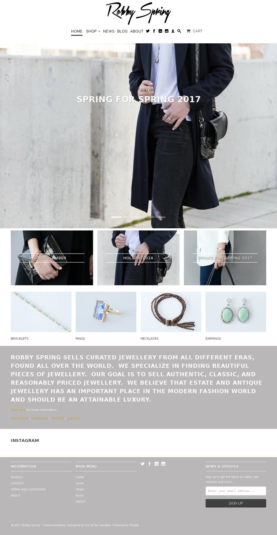 curatedjewellery.com shopify website screenshot