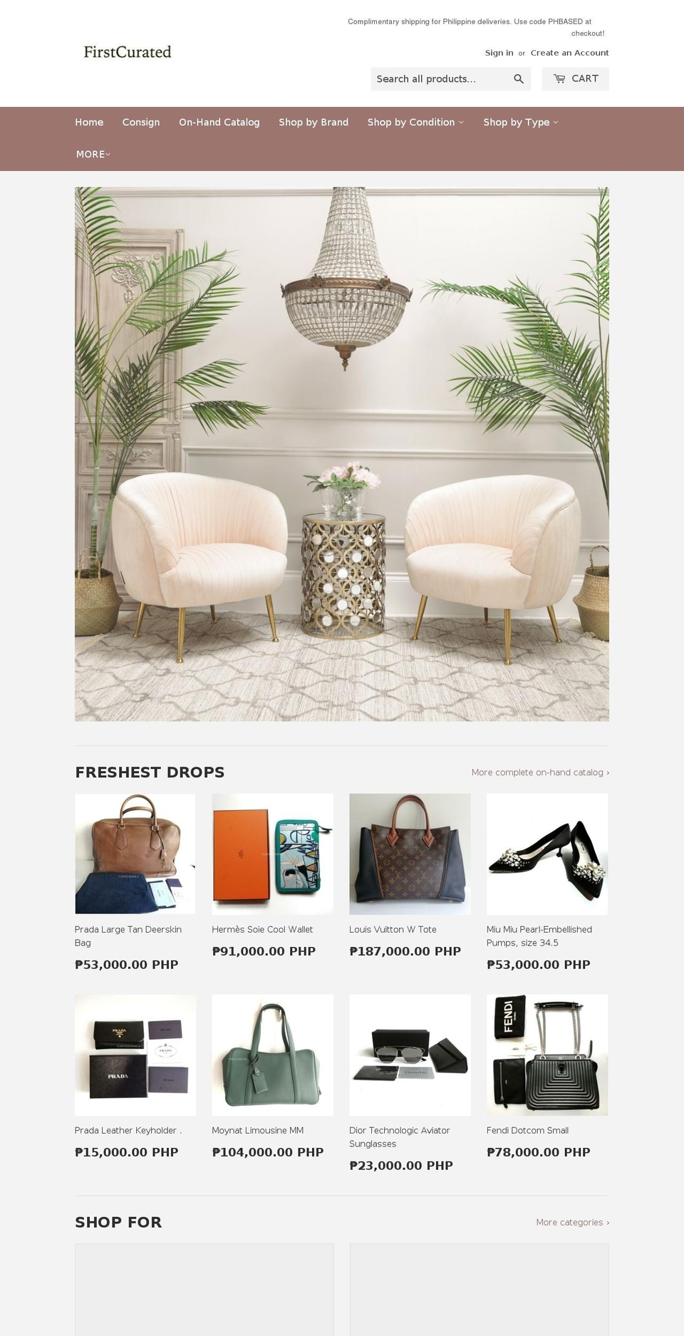 curatedmanila.com shopify website screenshot