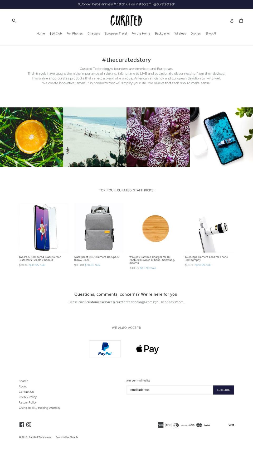 curatedtechnology.com — Shopify storefront screenshot