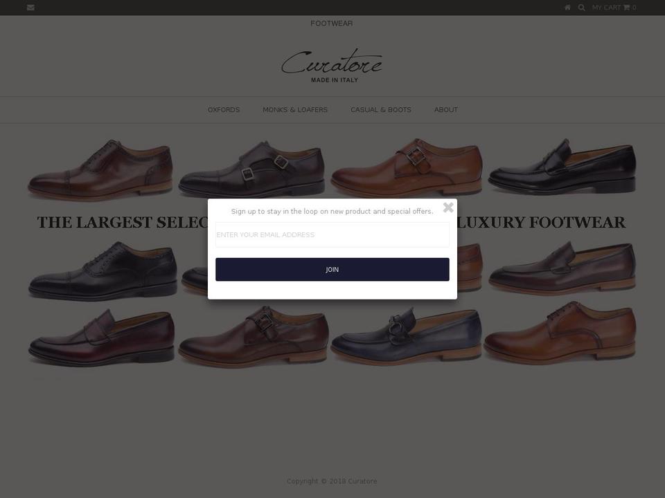 curatore.com shopify website screenshot