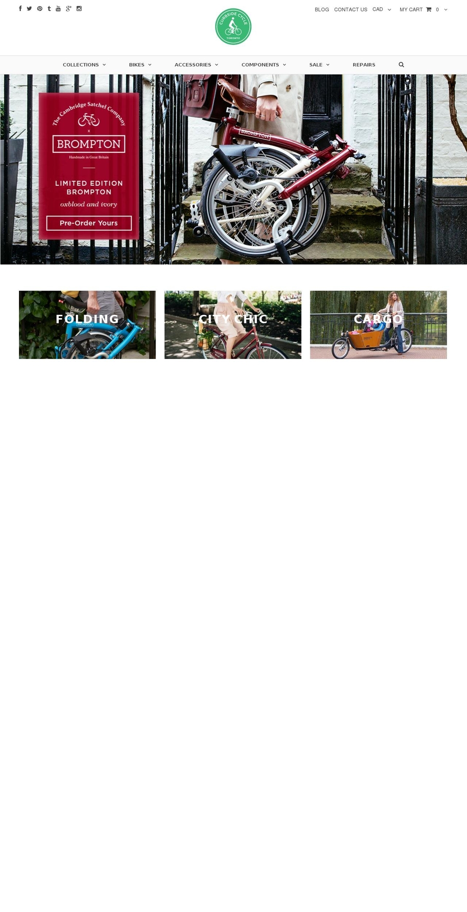 curbsidecycle.com shopify website screenshot