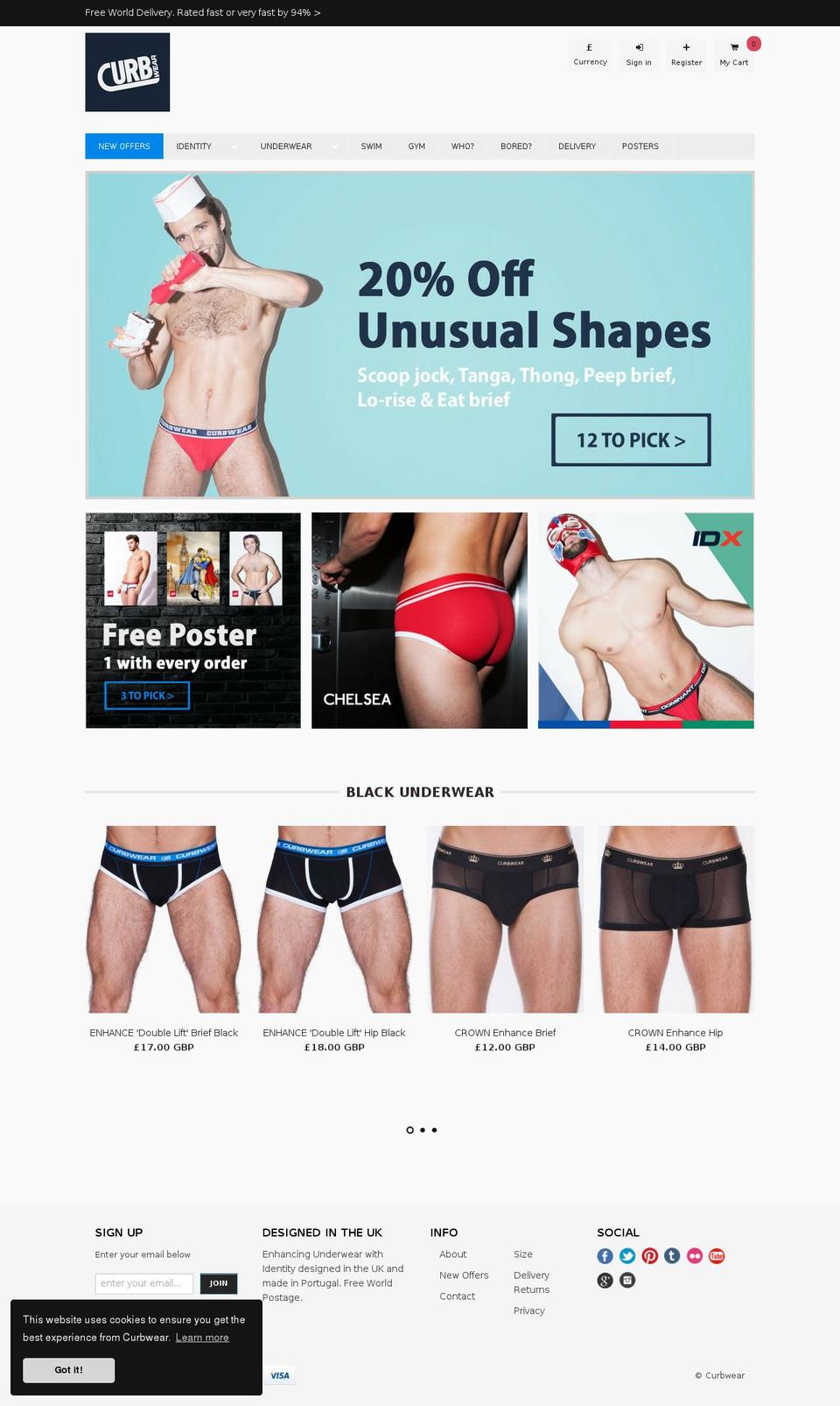 curbwear.com shopify website screenshot