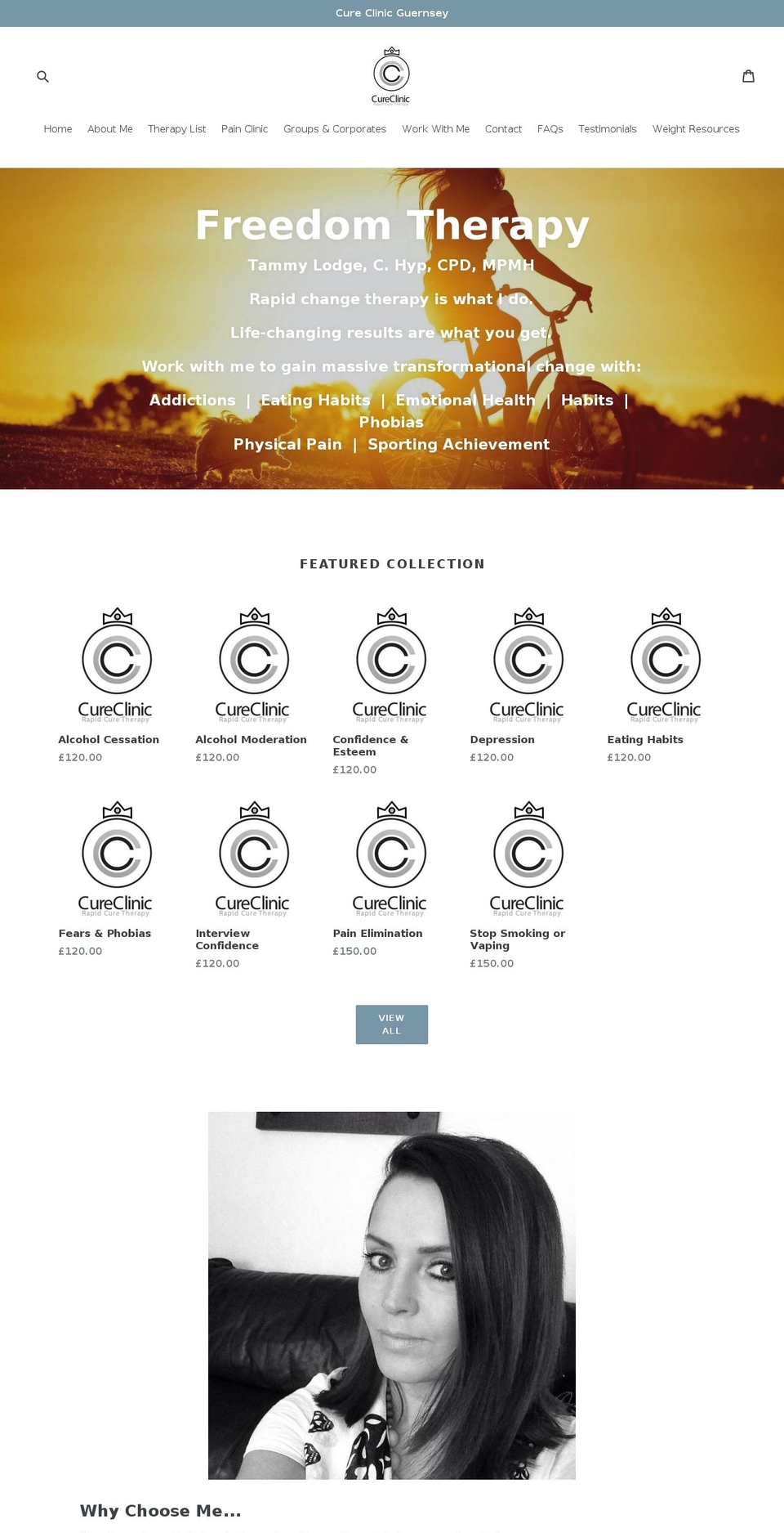 cureclinicguernsey.com — Shopify storefront screenshot