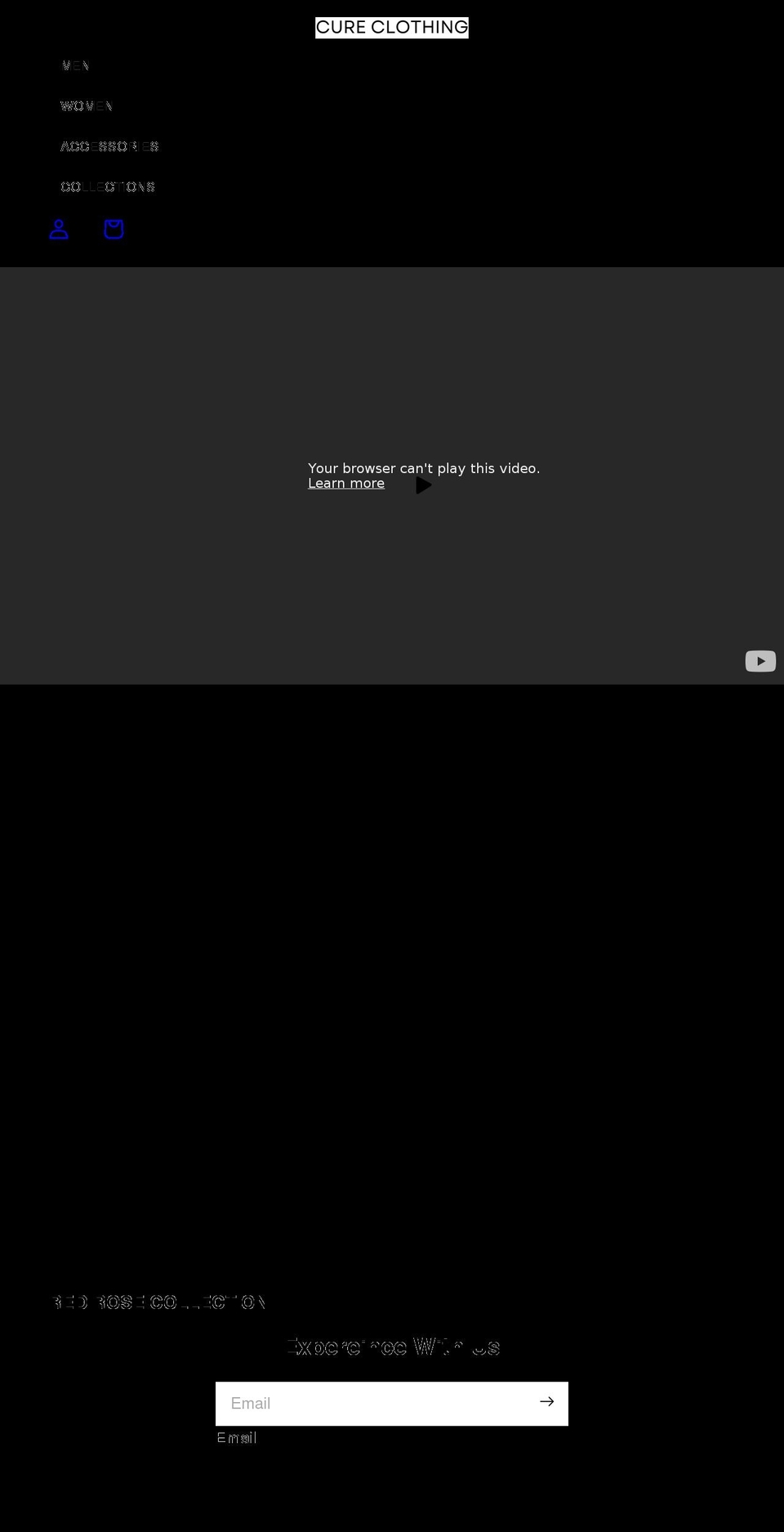 cureclothing.shop shopify website screenshot