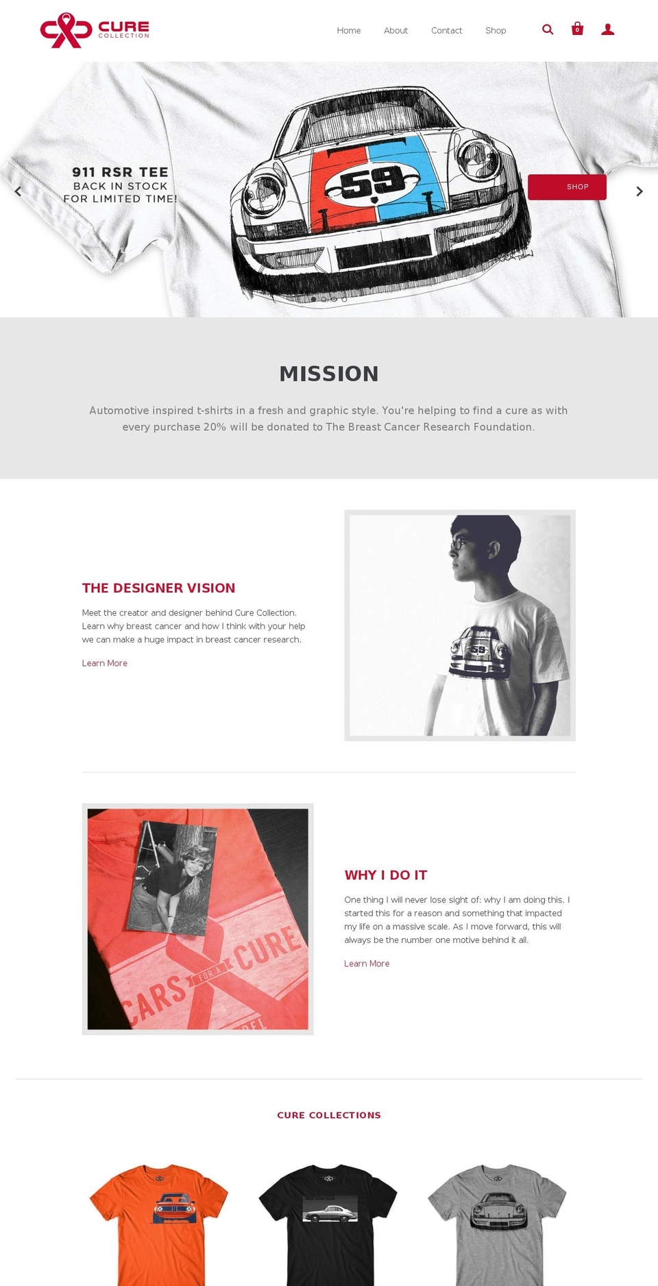 curecollection.com shopify website screenshot