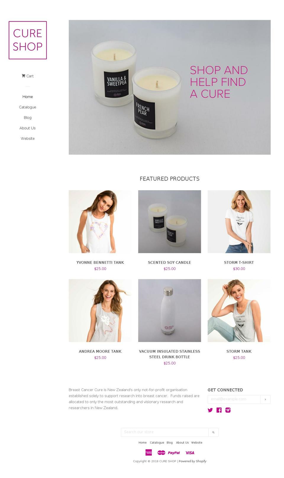 cureshop.co.nz shopify website screenshot