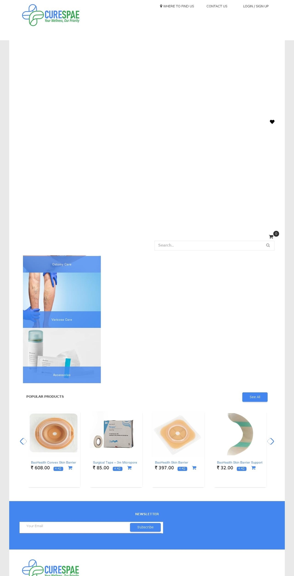 curespae.com shopify website screenshot