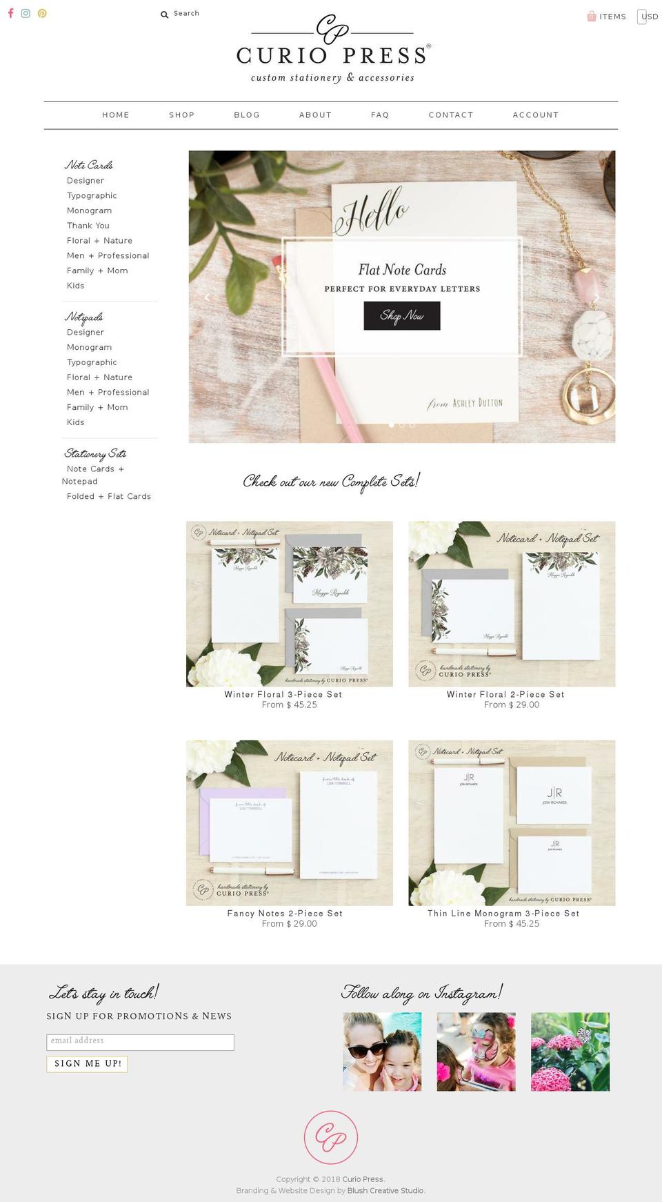 curio-press.com shopify website screenshot