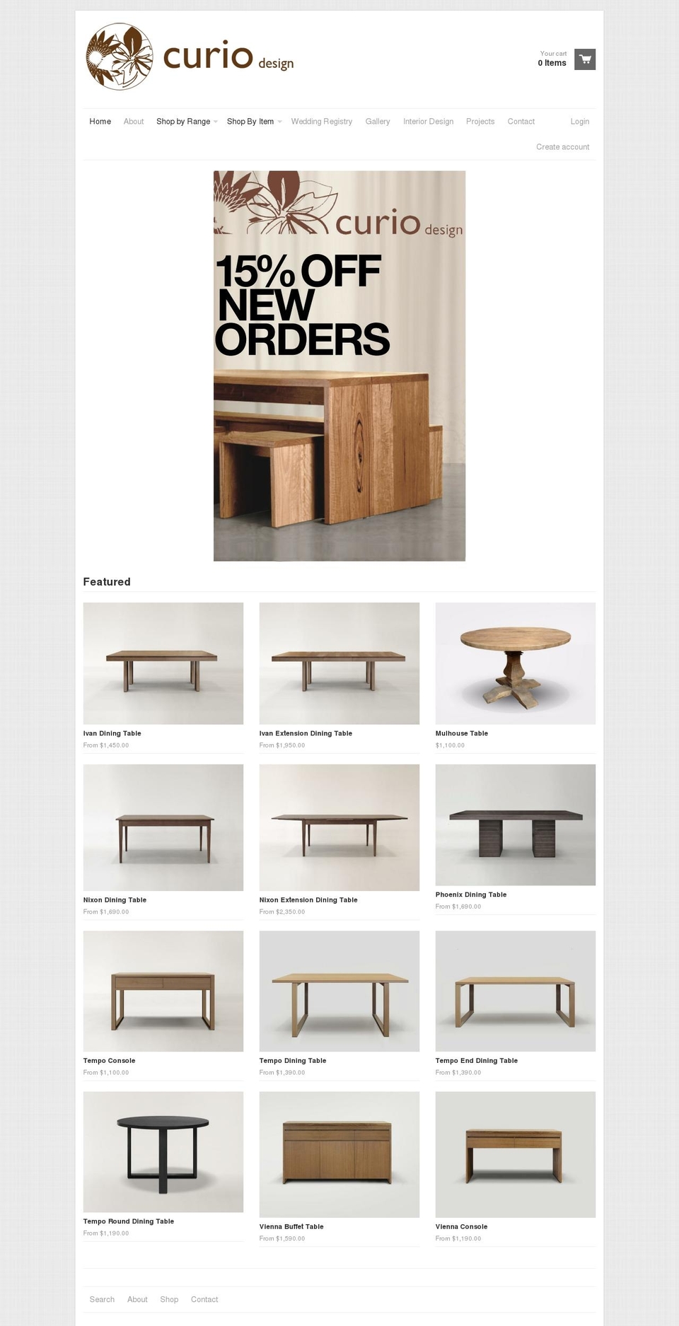 curiodesign.com.au shopify website screenshot