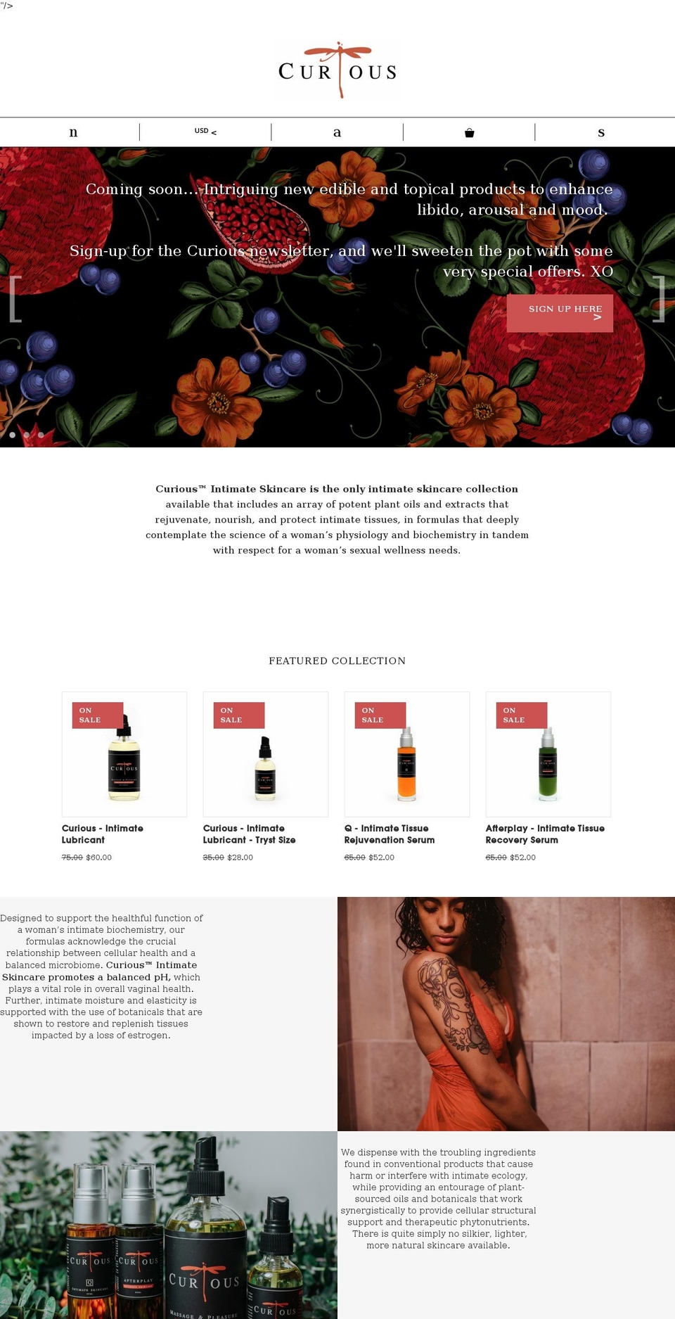 curious-wellness.com shopify website screenshot