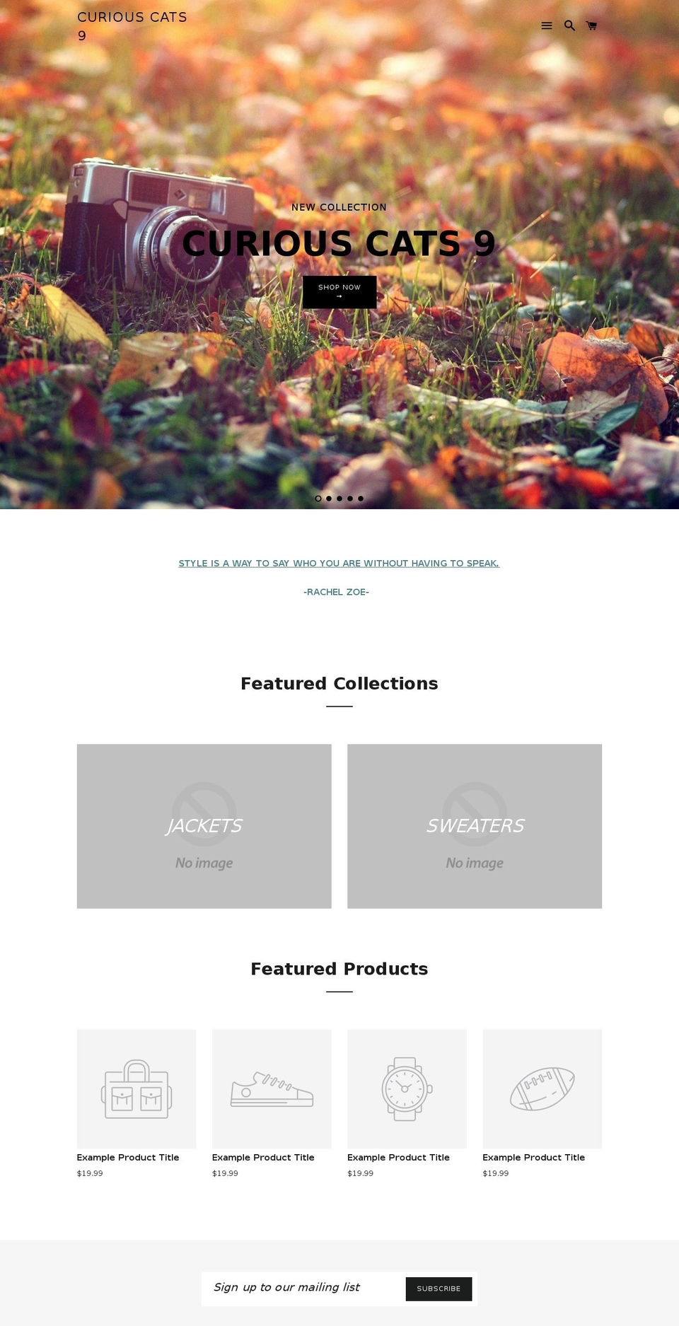 curiouscats9.com — Shopify storefront screenshot