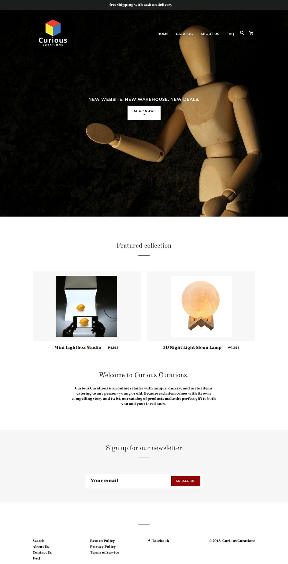 curiouscurations.com — Shopify storefront screenshot