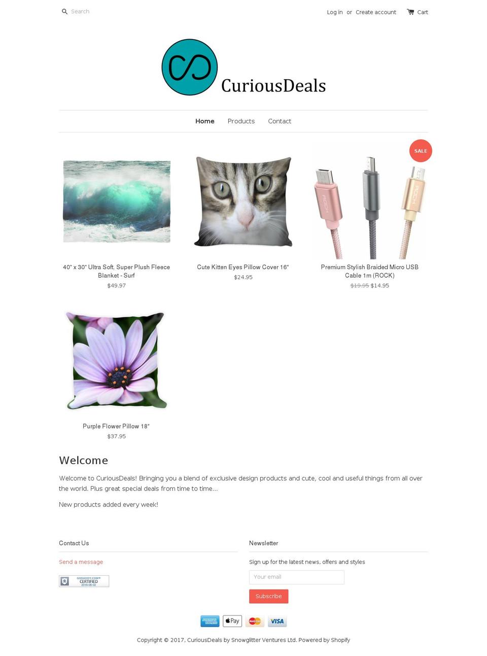 curiousdeals.com shopify website screenshot