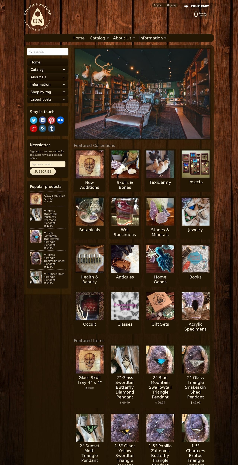 curiousnatureshop.com shopify website screenshot