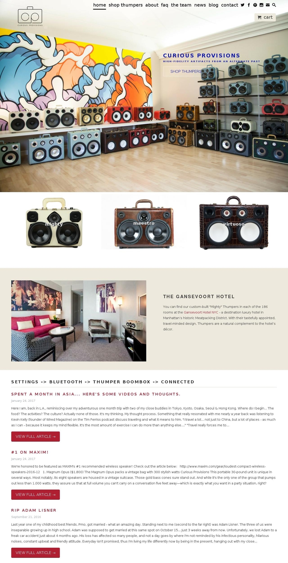 curiousprovisions.com shopify website screenshot