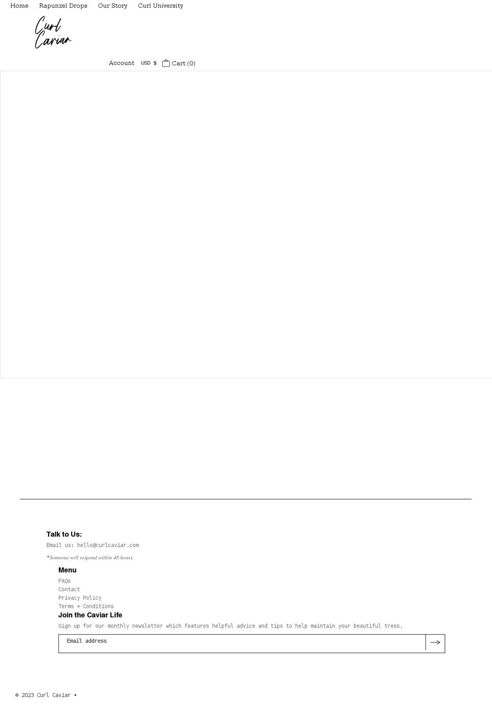 curlcaviar.com shopify website screenshot