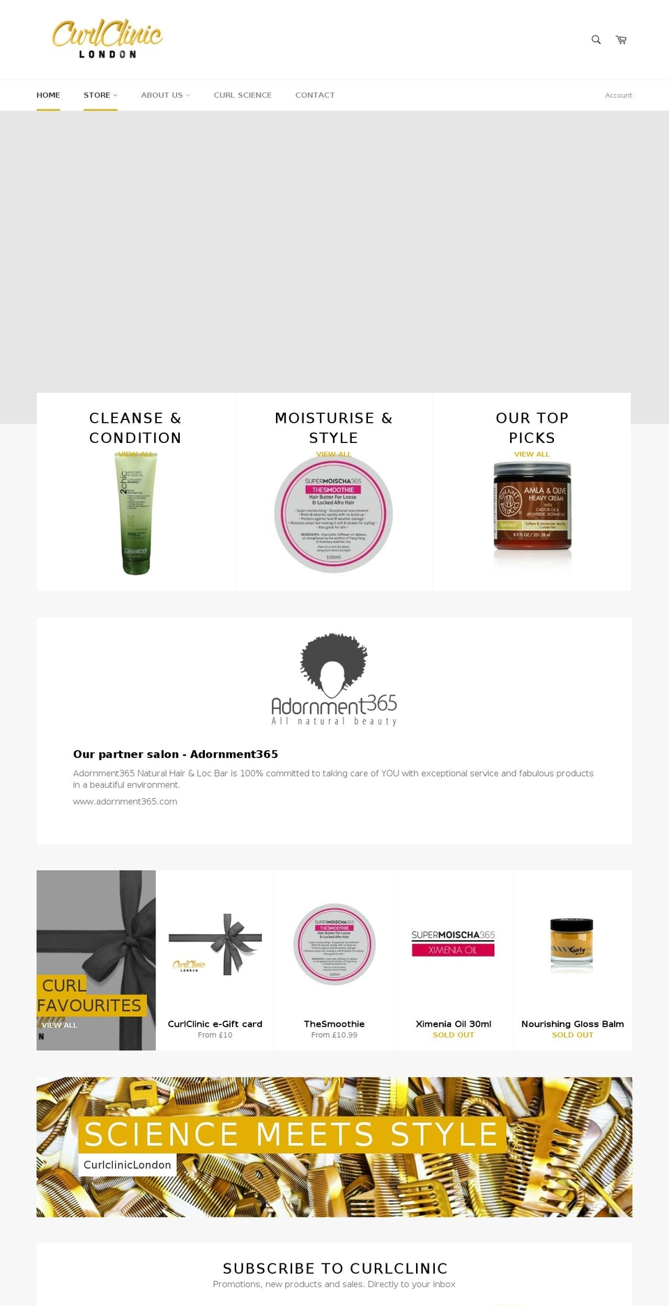 curlclinic.london shopify website screenshot