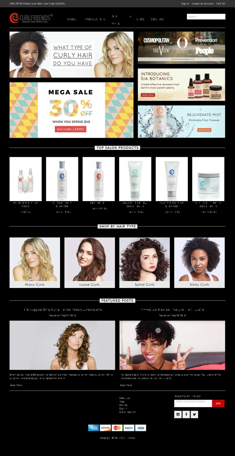 curlfriends.net shopify website screenshot