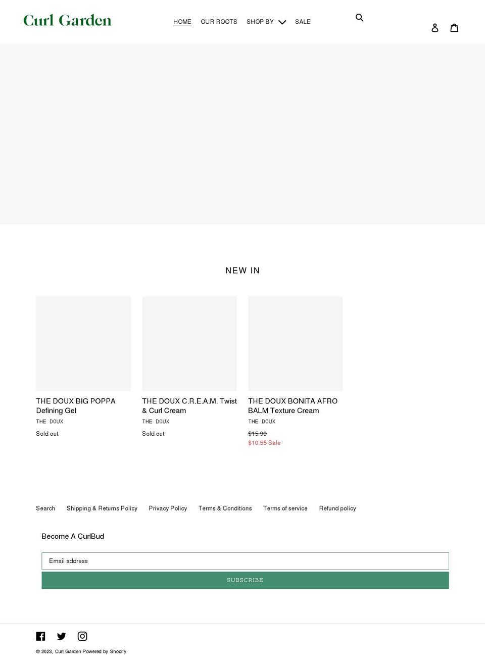 curlgarden.com shopify website screenshot