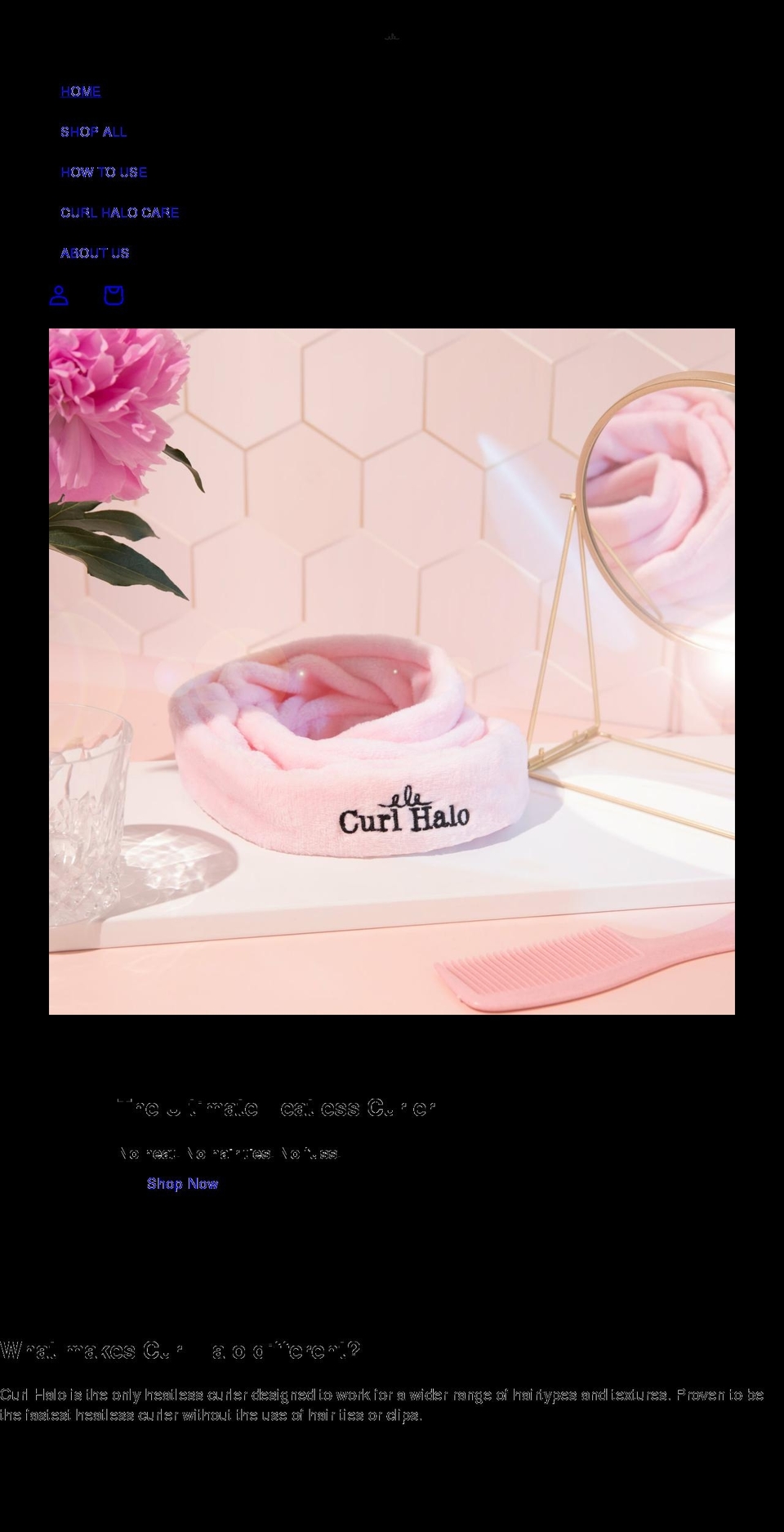 curlhalo.com shopify website screenshot