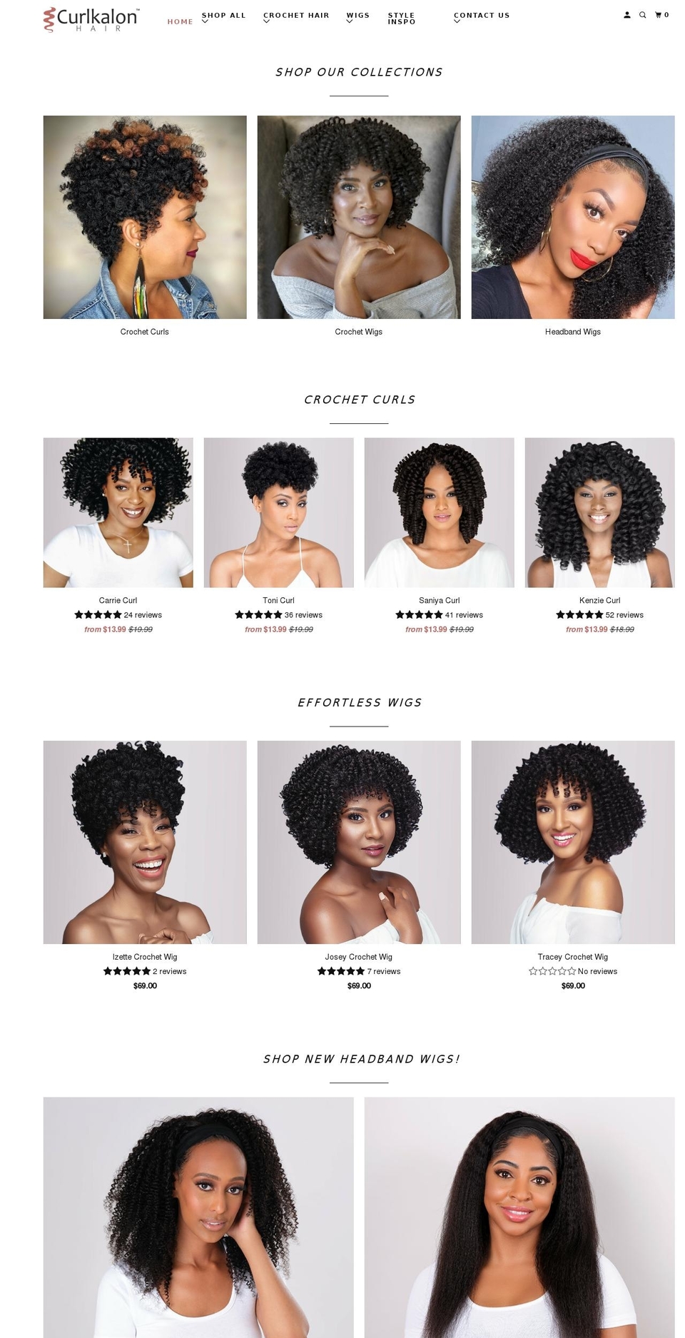 curlkalon.com shopify website screenshot