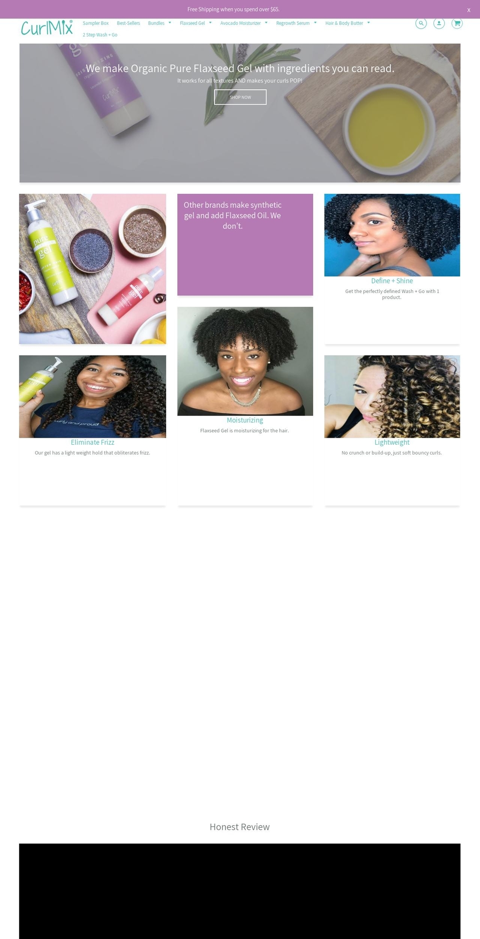 curlmix.org shopify website screenshot
