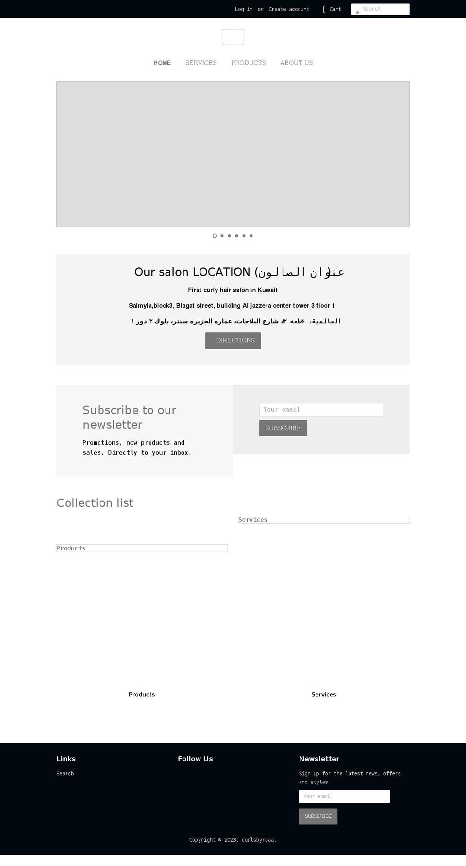 curlsbyroaa.com shopify website screenshot