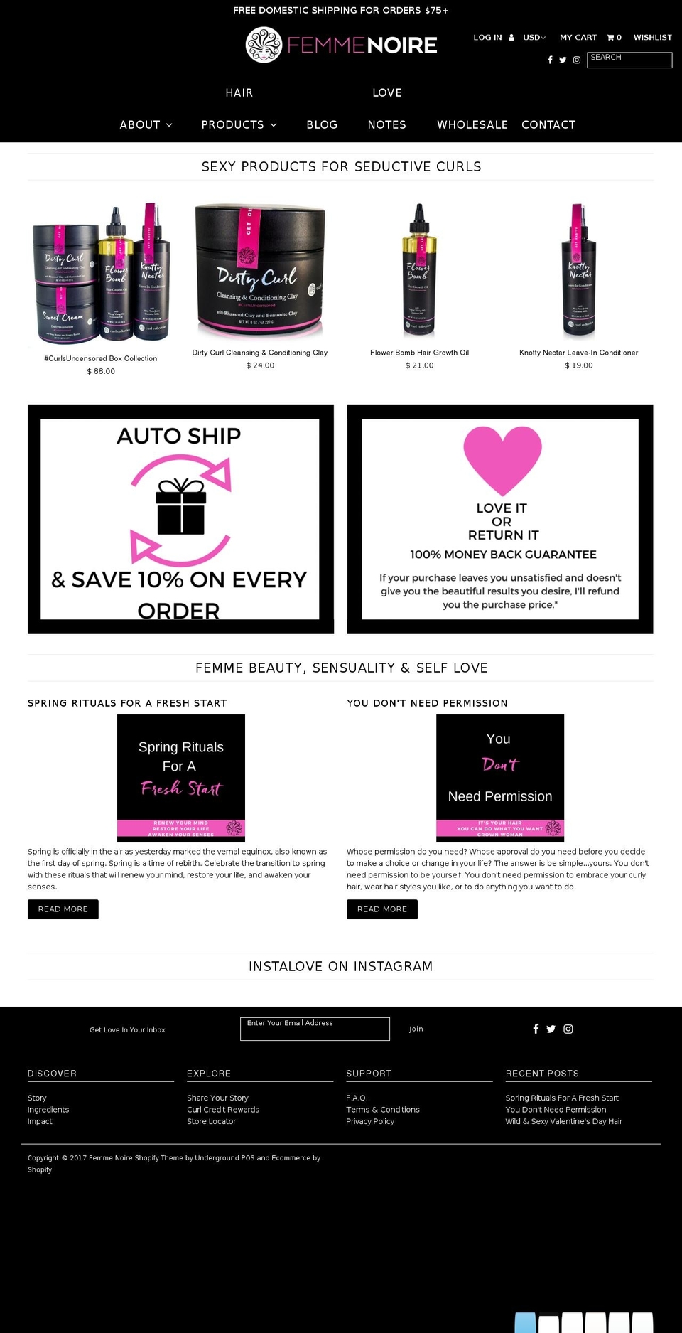 curlsuncensored.com shopify website screenshot