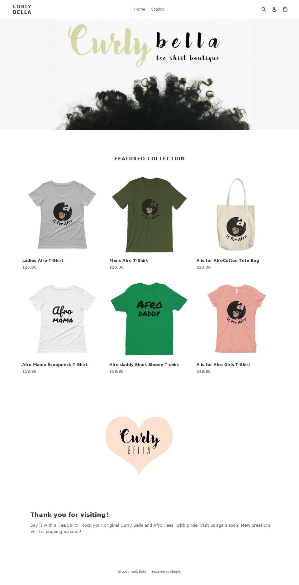 curlybella.com — Shopify storefront screenshot