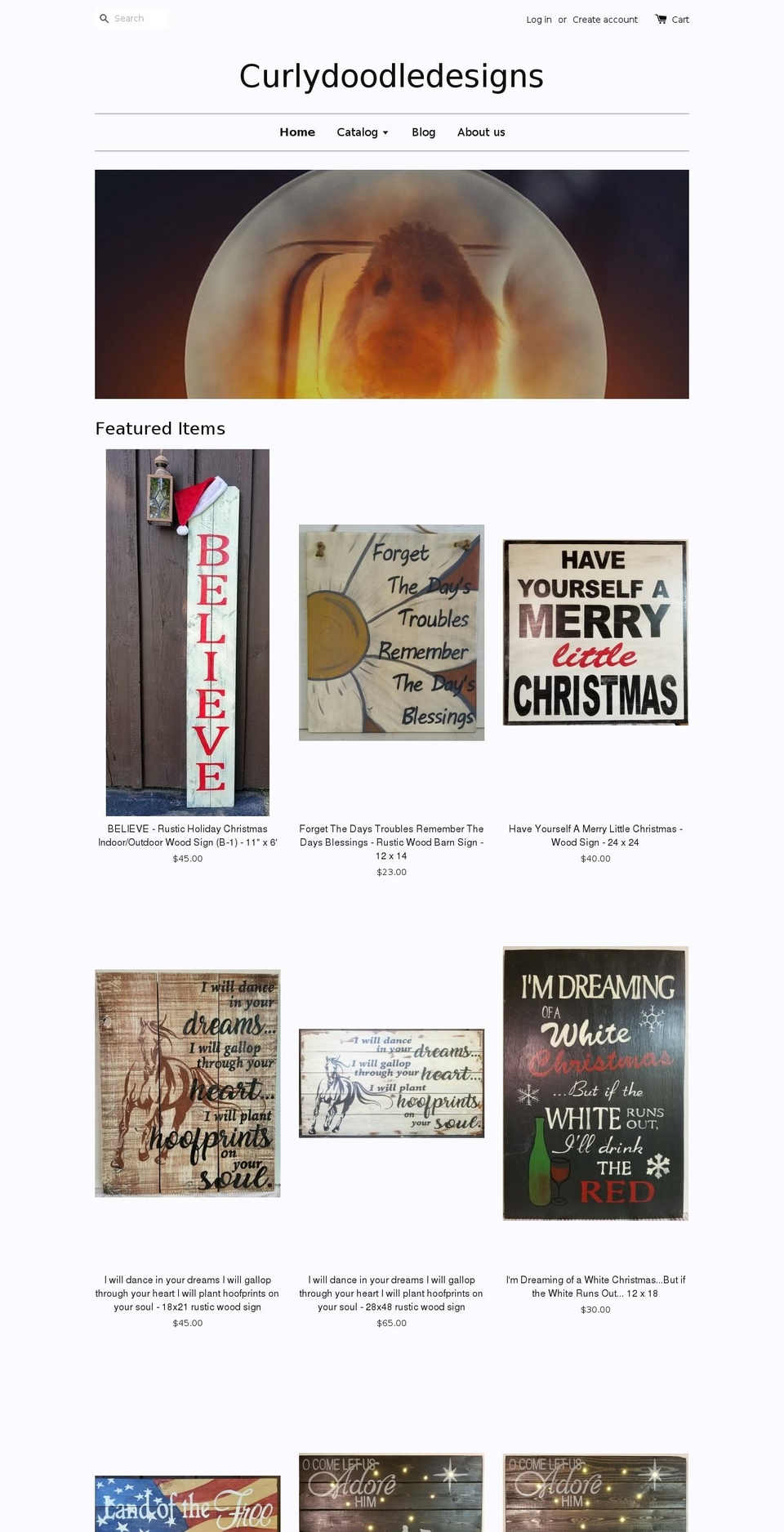 curlydoodledesigns.com — Shopify storefront screenshot