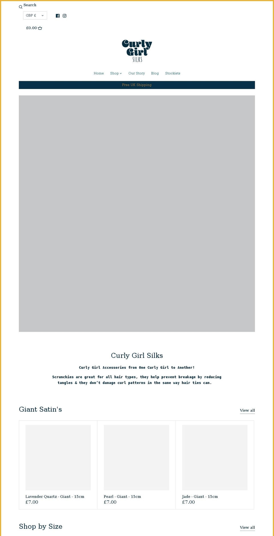 curlygirlsilks.com shopify website screenshot