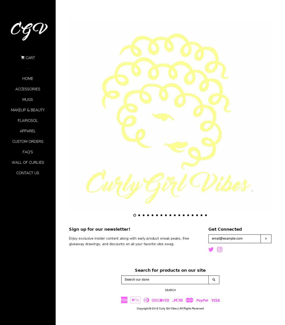 curlygirlvibes.com — Shopify storefront screenshot