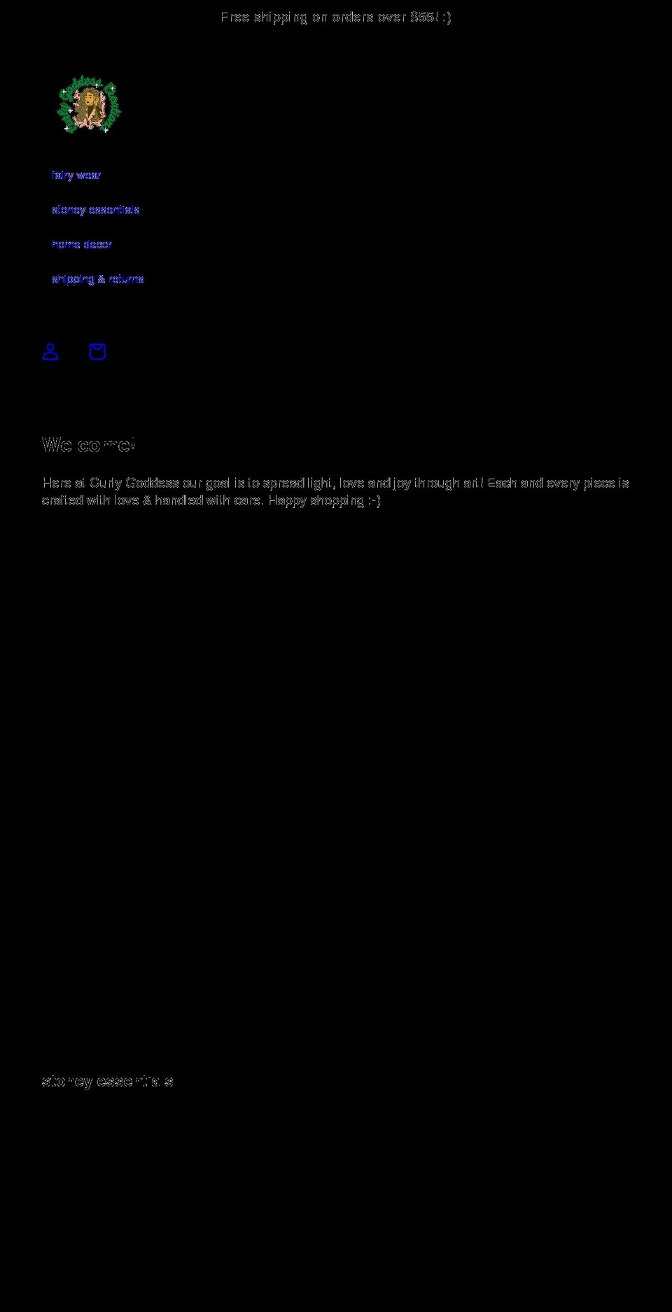 curlygoddesscreations.com shopify website screenshot