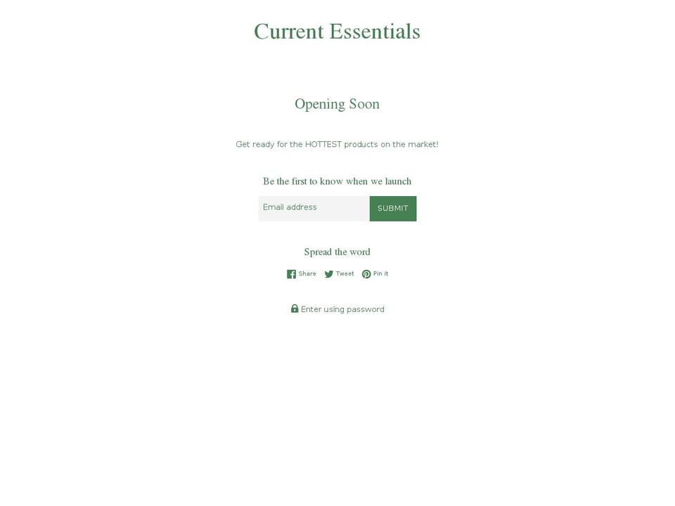 currentessentials.com — Shopify storefront screenshot