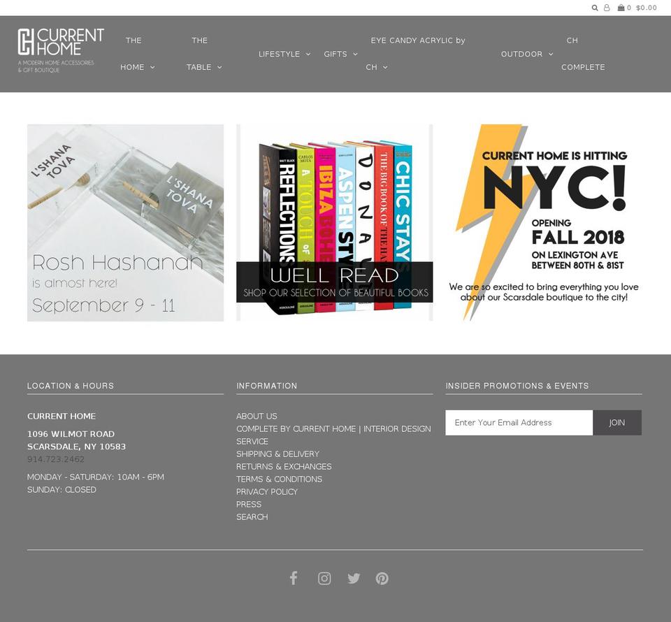 currenthomeny.com shopify website screenshot