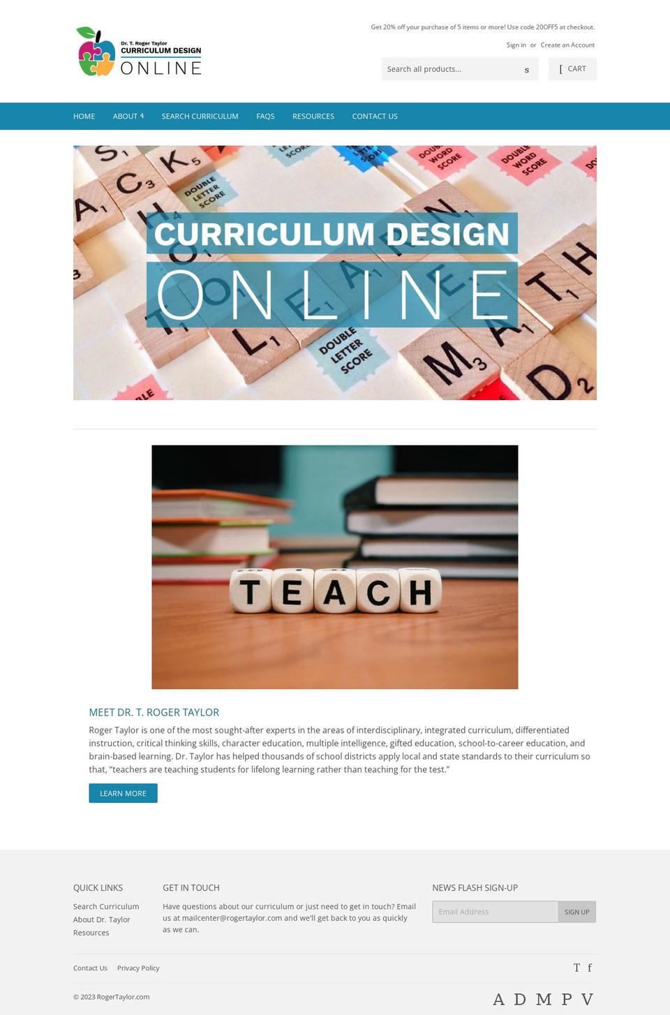 curriculumdesignonline.com shopify website screenshot