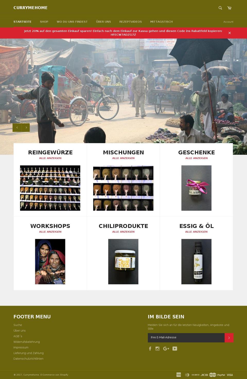 currymehome.at shopify website screenshot