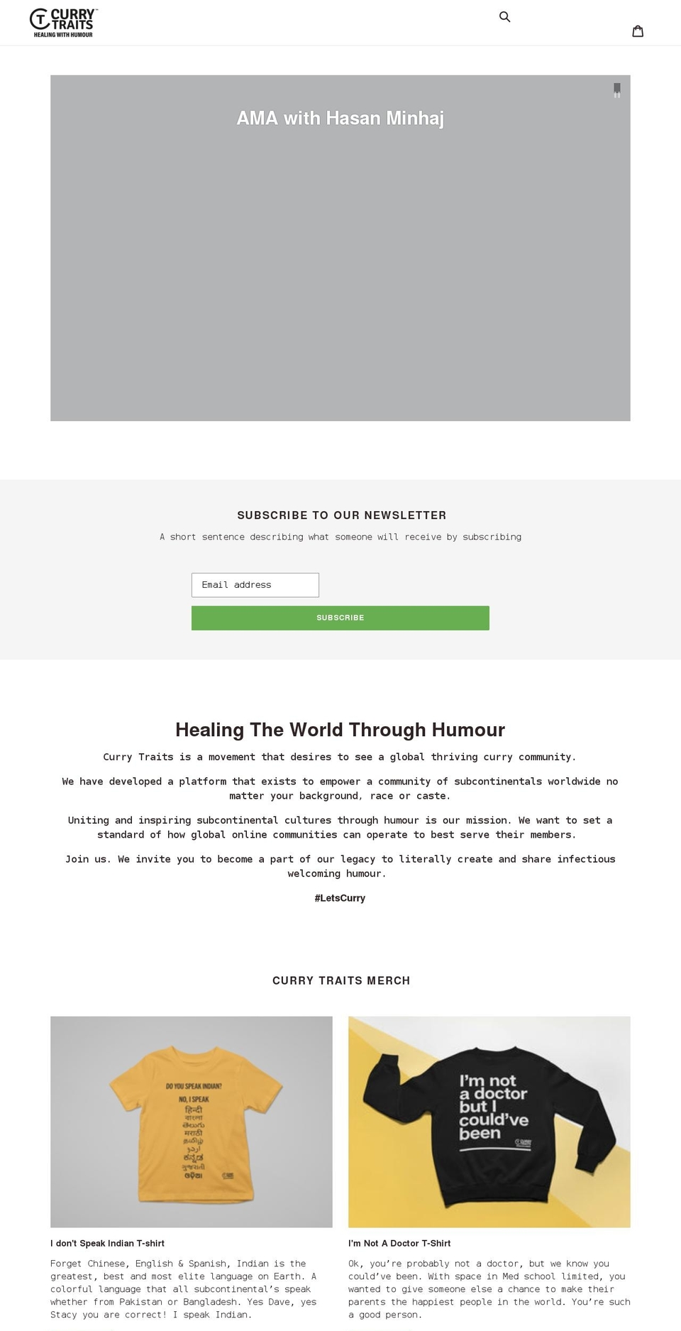 currytraits.com shopify website screenshot