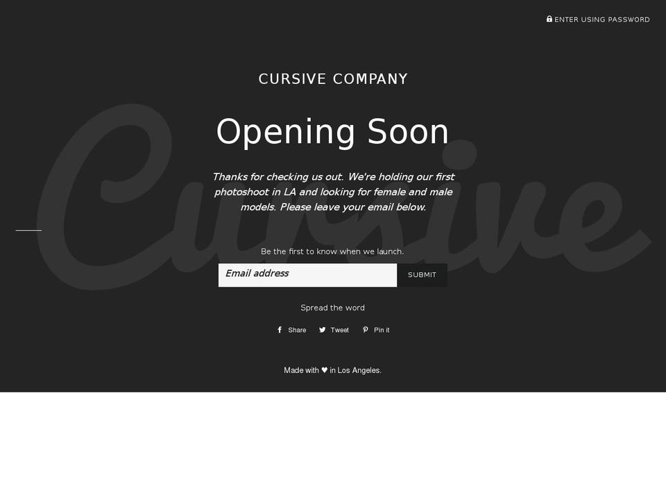 cursivecompany.com — Shopify storefront screenshot